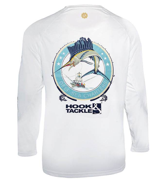 UV|UPF Sun Protection T-Shirt - Men's Sail Fishing L/S UV Fishing Shir Hook & Tackle